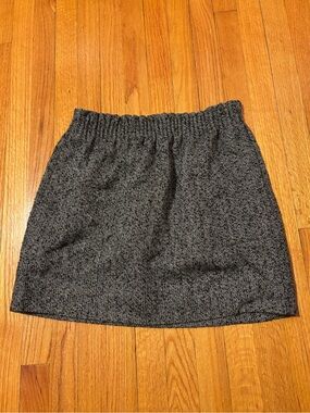 J. Crew Herringbone Wool Blend Mini Skirt - Grey/Black - Size 10